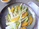 Salade de quinoa croquant, asperges crues et orange