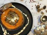 Courge farcie champignon chataigne gorgonzola