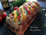 Terrine de poisson, aux poivrons, petits pois et carotte