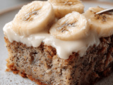 Brown Butter Banana Bread Bars with Creamy Frosting