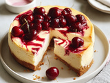 Cherry Swirl Cheesecake with Homemade Cherry Sauce Recipe