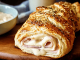 Chicken Cordon Bleu Stromboli Recipe with Classic Ham and Cheese