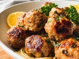 Chicken Piccata Meatballs Recipe with Lemon Caper Sauce