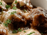 French Onion Meatballs Recipe with Rich Caramelized Onion Sauce