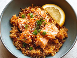 Gochujang Baked Quinoa with Slow Roasted Salmon Recipe