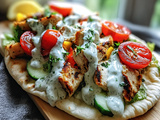 Greek Chicken Gyros with Creamy Tzatziki Sauce Recipe