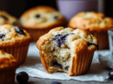 Greek Yogurt Blueberry Muffins with Low Sugar for Healthy Baking