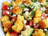 Jalapeño Cornbread Panzanella Salad with Fresh Summer Ingredients