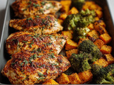Parmesan Crusted Chicken Sheet Pan Dinner with Roasted Vegetables