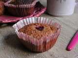 Muffins framboises, chocolat blanc, noix de coco