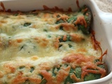 Crêpes aux épinards fourrées au jambon et riz