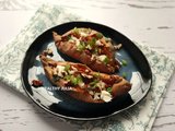 Patates douces rôties, feta, pécan et miel