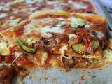Pizza au chorizo et courgette