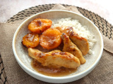 Poulet express aux pêches