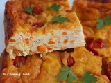 Quiche sans pâte aux carottes, tomates cerises et cheddar