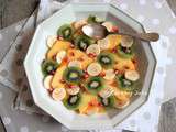 Salade de fruits exotiques au coulis de mangue