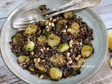 Salade de lentilles, quinoa et choux de bruxelles