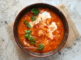 Soupe de tomates, haricots blancs et potimarron à l'ail