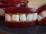 Halloween #5 - Dentier pomme, beurre de cacahuète et mini marshmallow