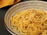 Spaghettis à la crème de butternut et coco