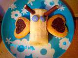 ♥ Desserts rigolos: banane papillon et poire hérisson ♥