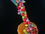 ♥ mes Gravity cake 100% comestibles: muffin marbré et sa pluie de Smartie's ou vermicelles ♥