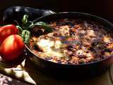 Clafoutis de tomates cerise, mozzarella & pignons