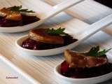 Foie gras poele sur chutney de cerises maison