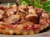 Tatin d’echalotes aux lardons & foie gras