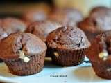 Muffins au cacao et aux pépites de chocolat blanc