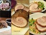 Poitrine de porc confite à la japonaise et nouilles sautées aux légumes