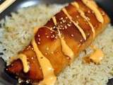 Saumon Teriyaki, sauce crémeuse Sriracha et riz au sésame