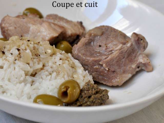 Recettes de Sauté de porc aux olives de Coupe et cuit