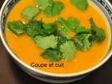 Soupe de carottes, chou-fleur et cumin