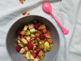 ​Salade de raisins/poire/pêches aux noyaux d’abricots
