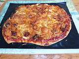 Pizza courgette-poivron-chorizo