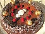 Gâteau au Chocolat noir et coeur Framboise - au Mascarpone