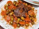 Tadjine Zitoune (Olives) sauce rouge à la viande de Boeuf