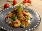Crevettes sautées au piment et à la ciboulette thaï