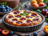 Traditionnelle du clafoutis aux prunes de grand-mère et ses variations