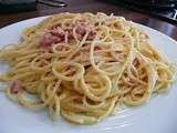 Spaghettis de carbonara  (la vrai recette )