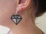 Boucles d’oreilles diamant en minis perles hama