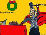 Carte de vœux de Noël Avengers Thor, dossier  It's a geek Christmas  création #8
