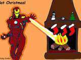 Carte de voeux Iron man, dossier  It's a geek Christmas  création #1