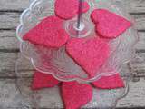 Sablés à la noix de coco en cœurs roses pour la Saint Valentin