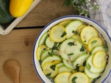 Salade de courgettes crues, citron et basilic