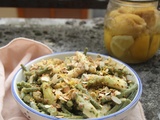 Salade haricots verts, asperges, amandes et citron confit