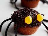 Halloween : araignées mini muffins