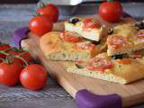 Fougasse tomate, moutarde, olives et Comté