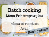 Batch cooking Printemps #3 bis – Mois d’Avril 2020 – Semaine 15 {Batch 7 plats}